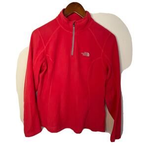 The North Face 1/4 Zip Hot Pink Red Micro Fleece Polartec Classic Womens Medium